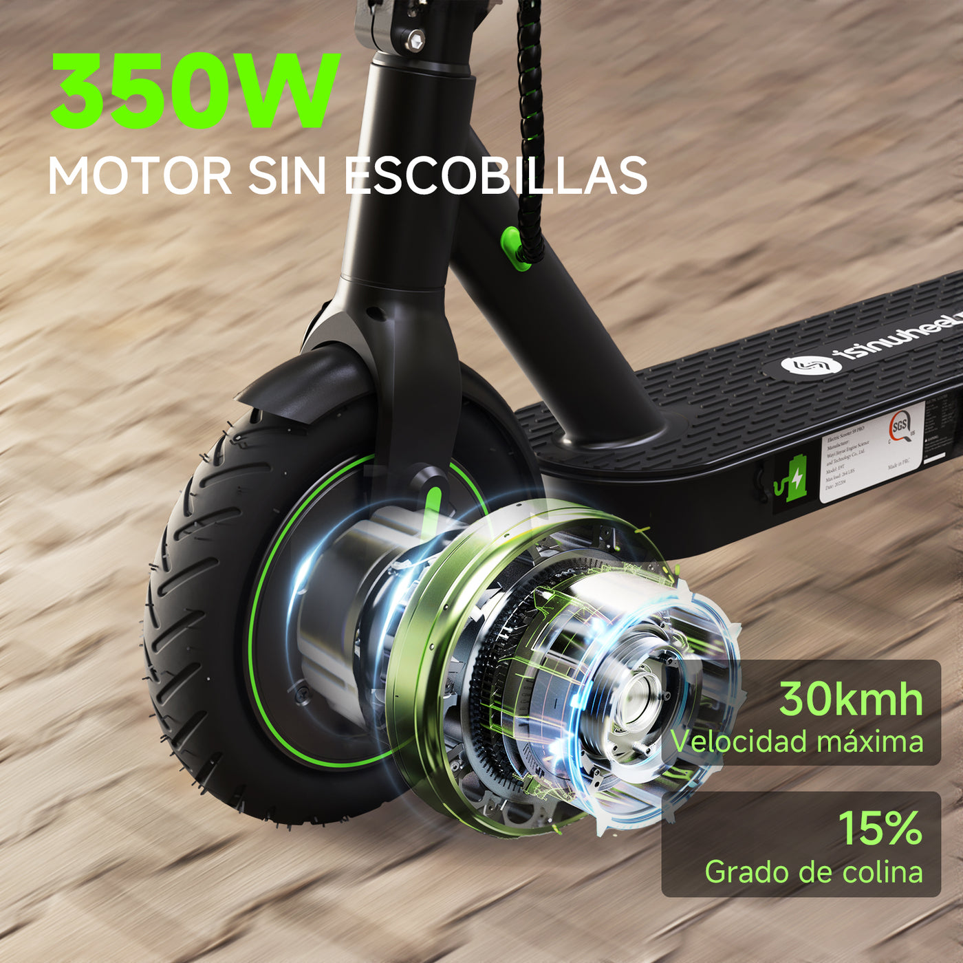 isinwheel® S9Pro Patinete eléctrico 350W