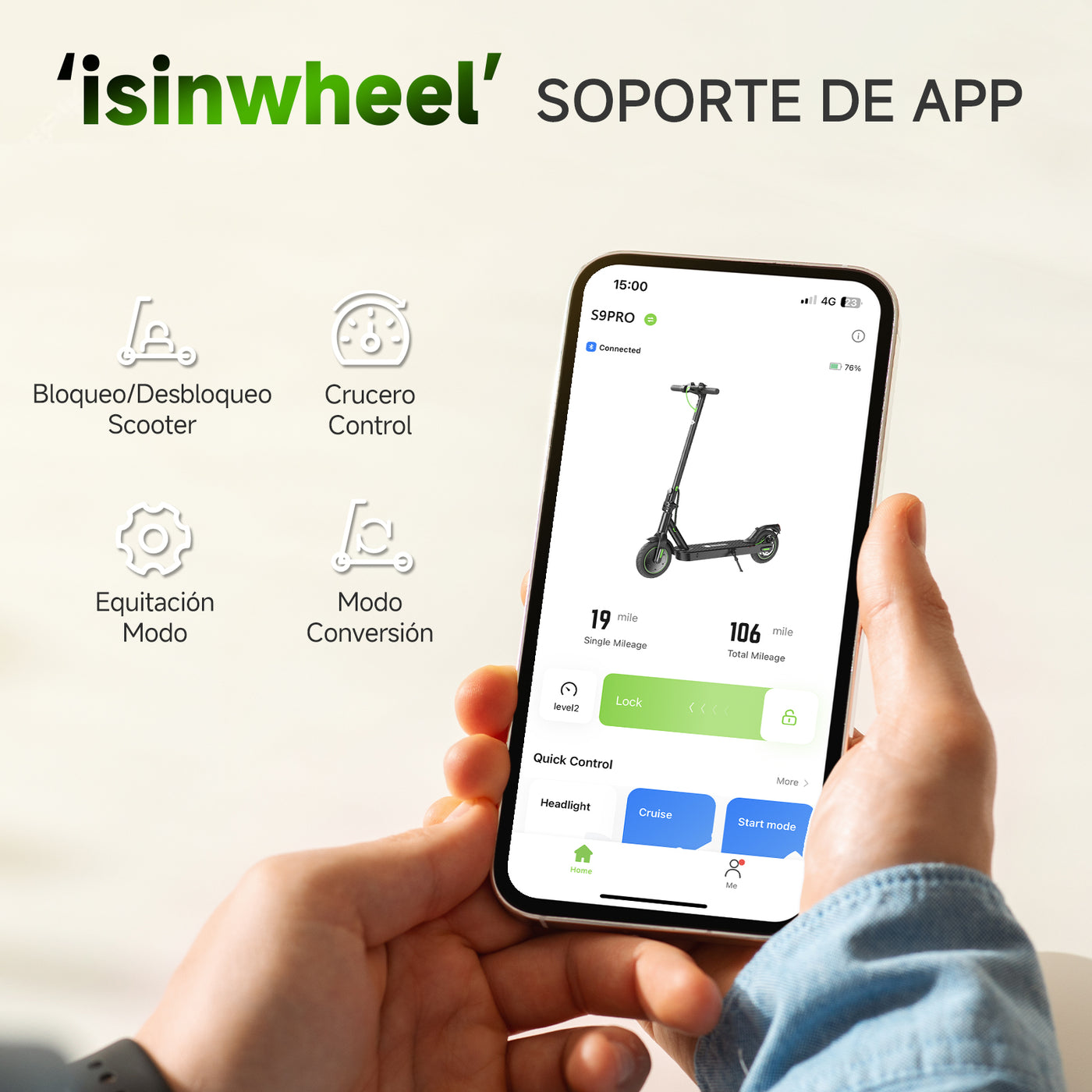 isinwheel® S9Pro Patinete eléctrico 350W