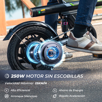 U1 14" Bicicleta Eléctrica Portátil para Adultos Ideal para Desplazamientos o Paseos de Ocio