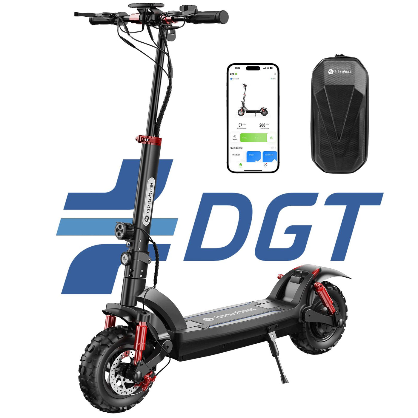 isinwheel® GT1 Patinete Eléctrico Todoterreno 800W