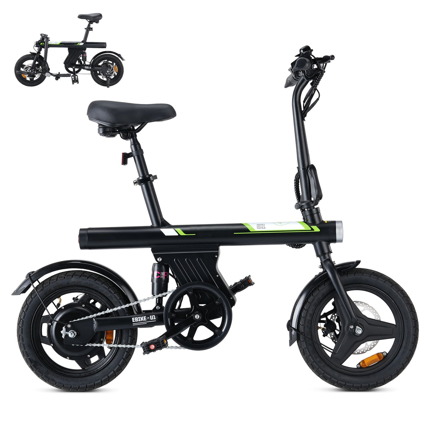 U1 14" Bicicleta Eléctrica Portátil para Adultos Ideal para Desplazamientos o Paseos de Ocio